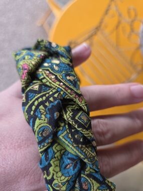 Twisted Paisley Fabric Headband in Teal, Lime & Navy